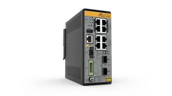 Hanwha - AT-IE220-10GHX-K90 - AT Industrial rugged switch with 8 x Gigabit Ethernet, PoE++ and optional  2x 10G (SFP+). 240W total PoE budget *Power supply sold separately (NDAA and TAA compliant)