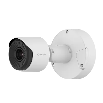 Hanwha - TNO-C3052T - Wisenet T network thermal compact bullet camera, 384 x 288 (uncooled); ＜20mK (NETD), Max 768 x 576 @ 8fps resolution support, 19mm fixed focal lens (HFoV: 19.3o), Triple codec H.265/H.264/MJPEG with WiseStream III (based on AI e