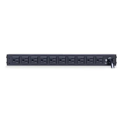 Cyber Power - PDU15M2F10R - 15A (Derated to 12A), 120 V, 50Hz/60Hz, NEMA 5-15P plug, 12 NEMA 5-15R, 1U Rackmount, 15 ft Cord, Limited Lifetime Warranty