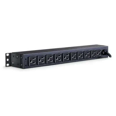 Cyber Power - PDU15M2F10R - 15A (Derated to 12A), 120 V, 50Hz/60Hz, NEMA 5-15P plug, 12 NEMA 5-15R, 1U Rackmount, 15 ft Cord, Limited Lifetime Warranty