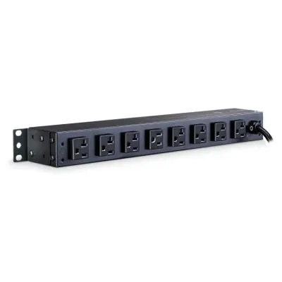 Cyber Power - PDU20M2F8R - 20A (Derated to 16A), 120 V, 50Hz/60Hz, NEMA 5-20P plug, 10 NEMA 5-20R, 1U Rackmount, 15 ft Cord, Limited Lifetime Warranty
