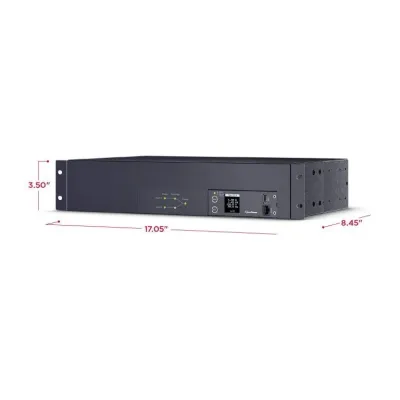 Cyber Power - PDU24007 - Metered ATS PDU, 30A (Derated to 24A), 200-240V, 2x L6-30P Plugs w/10 Ft Cords, 19 Outlets (16 x C13 + 2 x C19 + 1 x L6-30R), 2U Rackmount, 3 Year Warranty