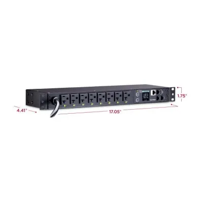 Cyber Power - PDU41002 - Switched PDU 20A 120V NEMA (L)5-20P input 8 NEMA 5-20R output 12ft cord 1U
