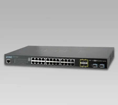 Planet - SGS-5220-24T2X - L2+ 24-Port 10/100/1000T + 4-Port Shared SFP + 2-Port 10G SFP+ Managed Stackable Switch