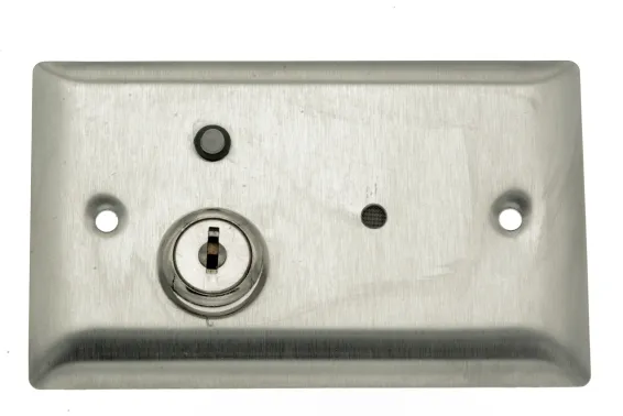 ETS - SM1-SS-KMS - Flush Mount Omni-Directional Microphone and Mute Key Switch Plate, Stainless Steel