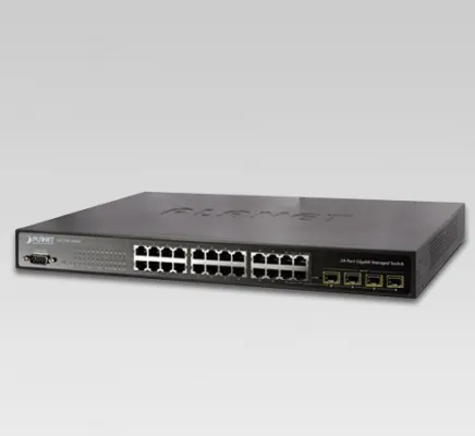 Planet - WGSW-24040 - IPv6, 24-Port Gigabit with 4-Port Shared SFP Layer 2/4 SNMP Managed Switch